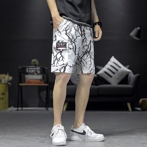 M-8XL男大码冰丝弹力5分裤短裤5032-1_6810(M-5XLP30 6XL-8XLP35图片