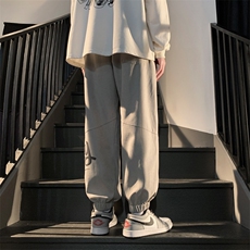 港风2023春夏新款男生百搭阔腿裤束脚纯色休闲裤K23101-P40控68，男装休闲裤，星座717
