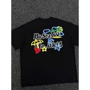 万针全刺绣工艺抖音得物高品质260克重磅纯棉双纱美式高街短袖T恤图片