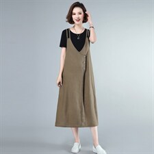 2022年夏季新款潮休闲套装裙子洋气时髦韩版气质减龄棉麻两件套装，女装套装/套裙，简韵佳