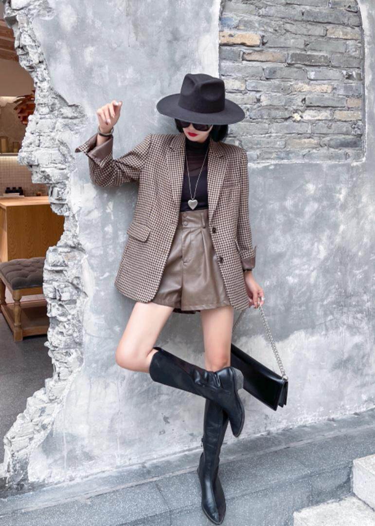 格子腰带外套，其它，秋莎明月