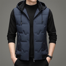 新款2023冬季商务休闲可脱卸帽羽绒服立领马甲外套男ZS22102-P190，男装背心/马甲，电商B212（原钱塘6029）