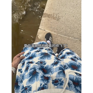 海岛风小花短裤男款夏季小众设计感休闲五分裤ZKA711-P35图片