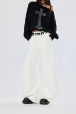 弯刀休闲西裤男女早秋宽松显瘦垂感高级慵懒阔腿香蕉裤YD9044-P70，男装西裤，星座509