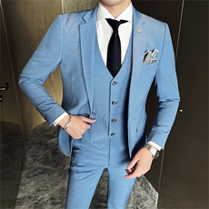 西服套装男士三件套商务职业正装小西装韩版修身伴郎新郎结婚礼服，男装西服套装，星座505-2（原电商A260-1)