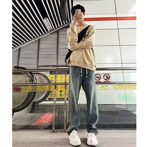 DG51-P55秋季新款美式宽松水洗直筒条纹牛仔裤潮-网图现货图片