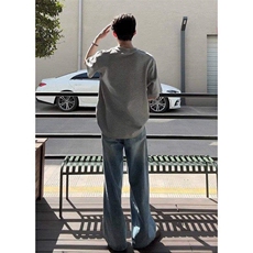 复古水洗牛仔裤男女高街vibe风宽松直筒阔腿拖地长裤子LM7766-P50，男装牛仔裤，星座1008