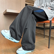 美式撞色拼接重磅卫裤男直筒宽松运动休闲裤K8677-特价P40，男装休闲裤，电商A007