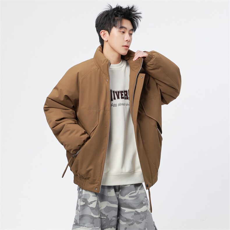 自家图有视频 加棉加厚潮牌防风防寒保暖立领外套棉服M2571p85图片