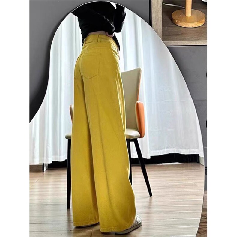 AK2440-P58大码美式高街宽松垂感牛仔裤女高腰显瘦阔腿拖地裤，女装休闲裤，星座617A-2