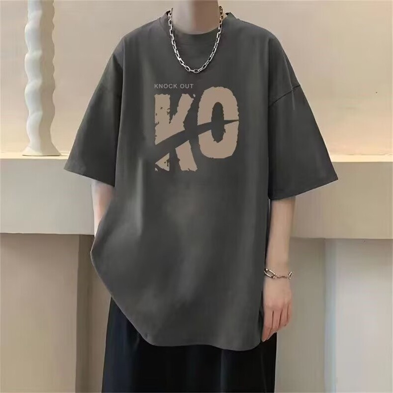 T692纯棉220克五分袖T恤小落肩上衣夏季新款短袖S-3XLP15,男装T恤,星座1210-1