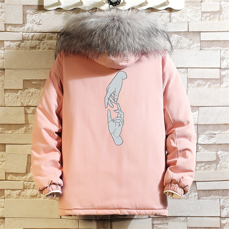 MM48147-P130冬季大毛领衣男士大码加厚袄男服砖墙,男装棉衣,电商A040A