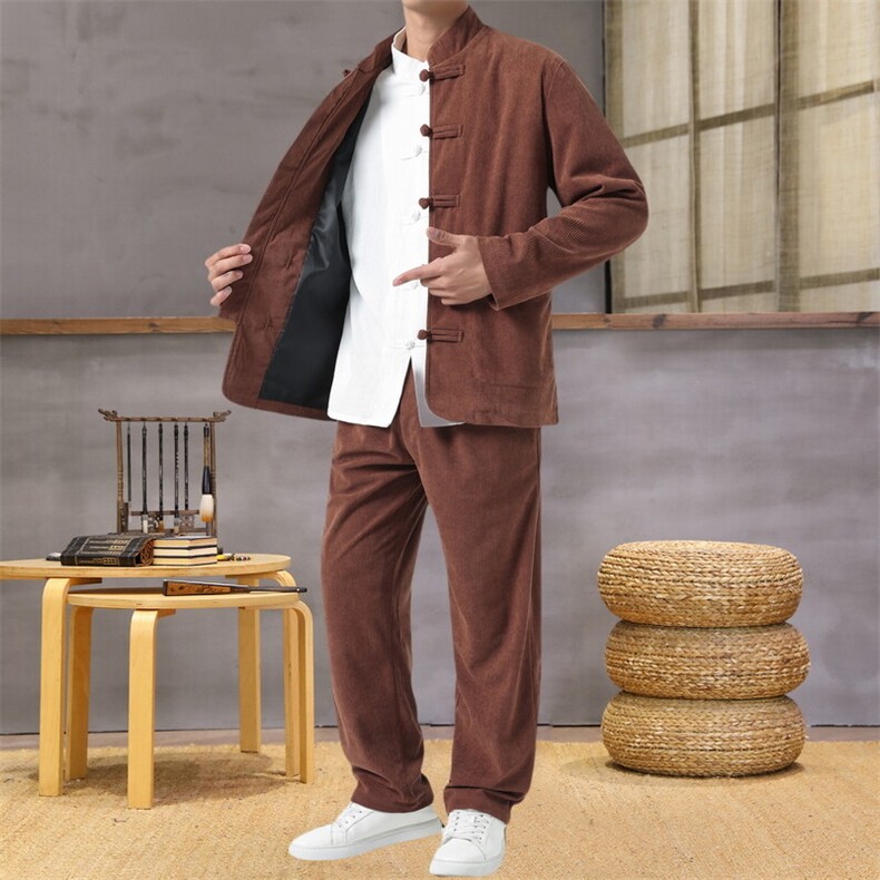 男士外套灯芯绒夹克套装盘扣立领风XZ1512-2501套装-P110,男装夹克,星座1512