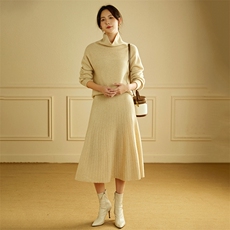 山羊绒半身裙中长款包臀裙一步裙秋冬女2025年新款，女装半身裙，绒美人羊绒