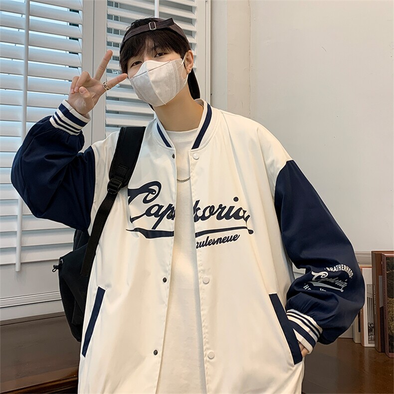 春季开衫夹克男宽松薄款棒球服外套122P70,男装夹克,电商A309