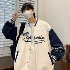 春季开衫夹克男宽松薄款棒球服外套122P70，男装夹克，电商A309