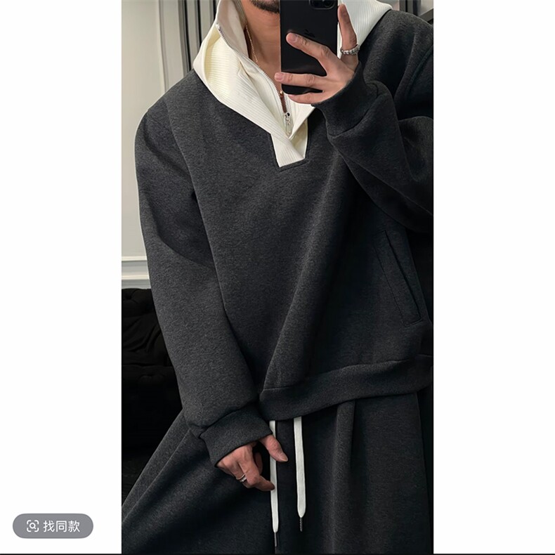 春季新款连帽假两件套装男TZ369-,男装休闲套装,电商B267
