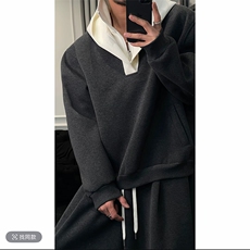 春季新款连帽假两件套装男TZ369-，男装休闲套装，电商B267