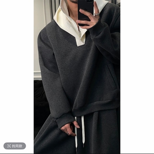 春季新款连帽假两件套装男 TZ369-图片