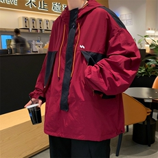 秋冬男连帽夹克复合皱字母印花冲锋衣防水外套JK1068P70，男装夹克，星座1013-1