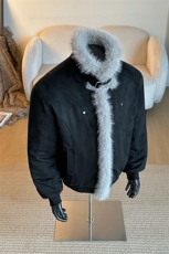 座山雕加厚棉服解构高级感保暖百搭毛领外套5D1198-TP105178，男装棉衣，电商A102
