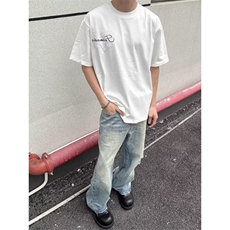 美式黑色立体浮雕短袖男款夏季小众提花刺绣t恤重磅cleanfit半袖，男装T恤，四季星座505