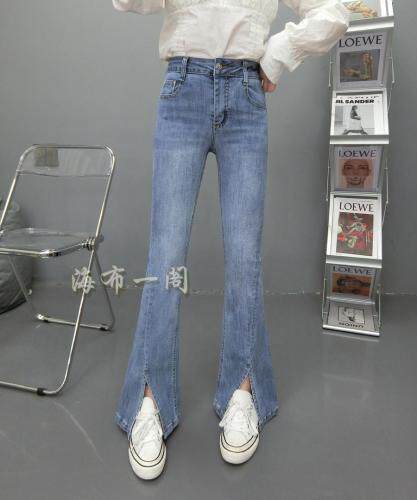 时尚牛仔l喇叭裤，女装，海布一阁