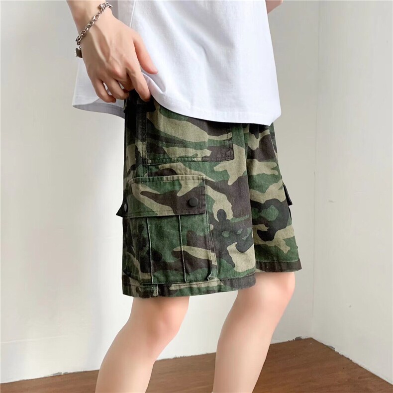 夏季迷彩短裤男潮牌多口袋工装裤流行新款日系潮流慵懒K6358-P32,男装牛仔裤,星座412-3
