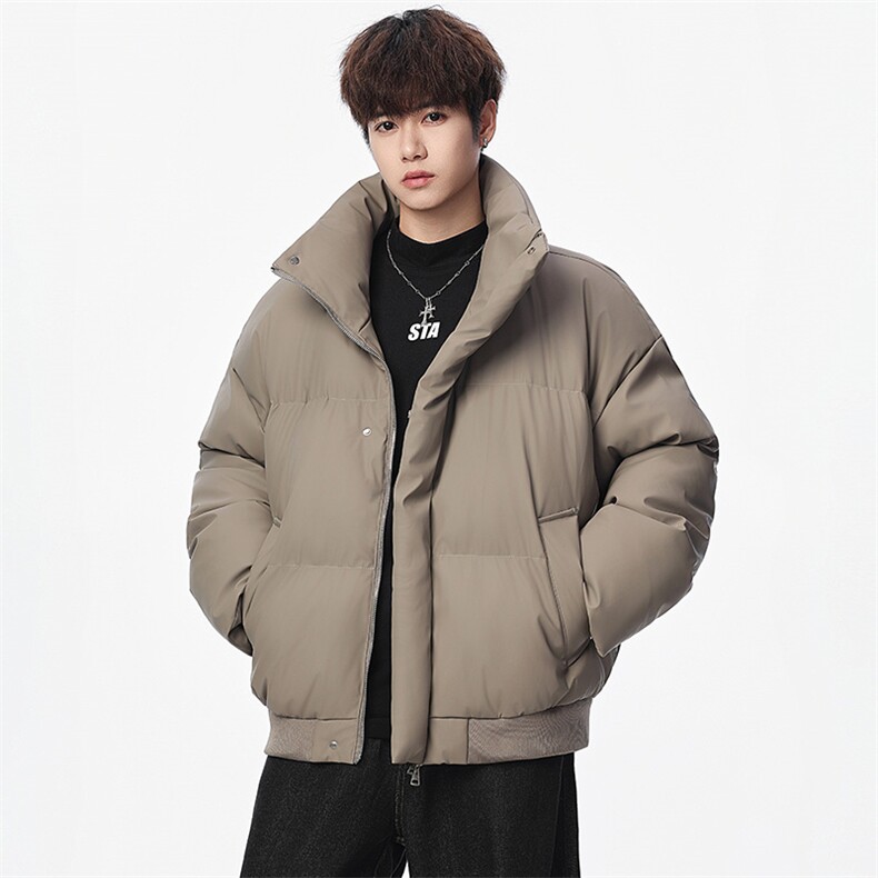 支持二开立领PU皮棉服男短款棉衣外套宽松面包服M810-P75,男装棉衣,电商A441