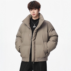 支持二开立领PU皮棉服男短款棉衣外套宽松面包服M810-P75，男装棉衣，电商A441