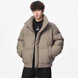 支持二开 立领PU皮棉服男短款棉衣外套宽松面包服 M810-P75图片