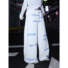 美式复古hiphop高街运动街舞抽绳卫裤女潮牌宽松直筒阔腿休闲裤子，男装休闲裤，四季星座505