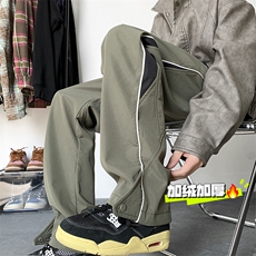 冬装加绒加厚登山冲锋裤男休闲裤加绒M-5XLP55常规P50控78，男装卫衣，电商D205
