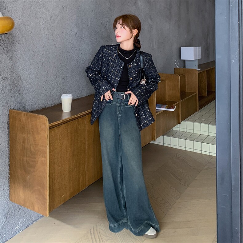 黑色时尚轻奢小香风短外套女2025早春新款法式小个子气质百搭上衣，女装毛呢外套，鑫慧