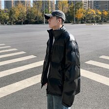 冬季pu皮衣棉服男短款外套加厚面包服韩版宽松立领棉衣棉袄潮，男装棉衣，星座813-2