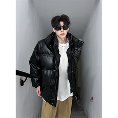405A美式高街个性金属设计假两件pu皮棉服MY24925-P155控188，男装棉衣，星座405A