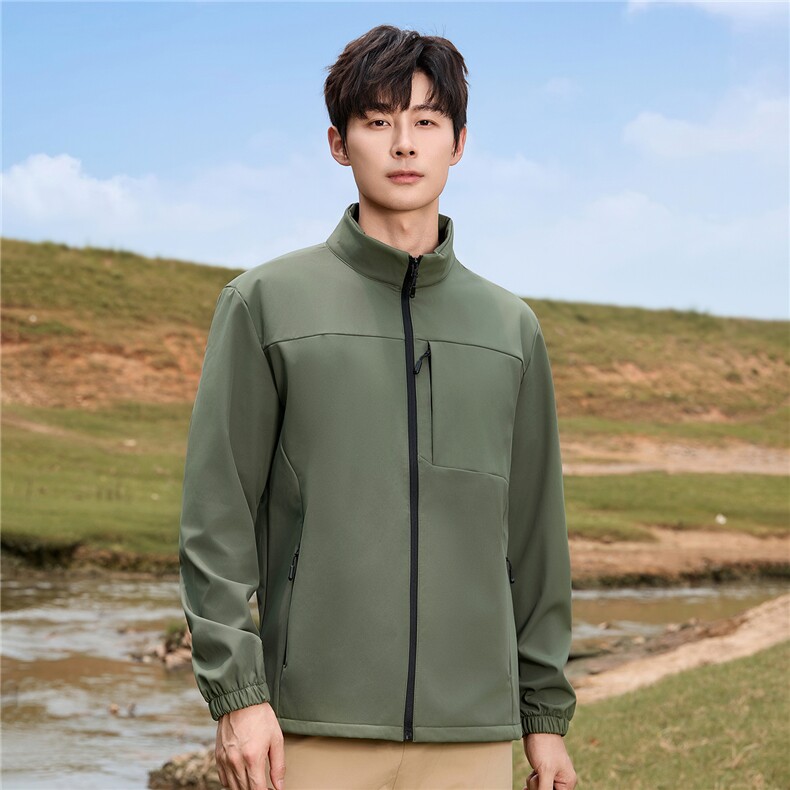 2025秋冬百搭时尚简约立领长袖拉链男女同款上衣外套，男装夹克，鲁菏羊绒