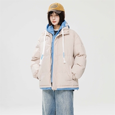 2025冬季棉衣男情侣时尚百搭棉服宽松日系假两件外套8062-P60，男装棉衣，星座1402-1