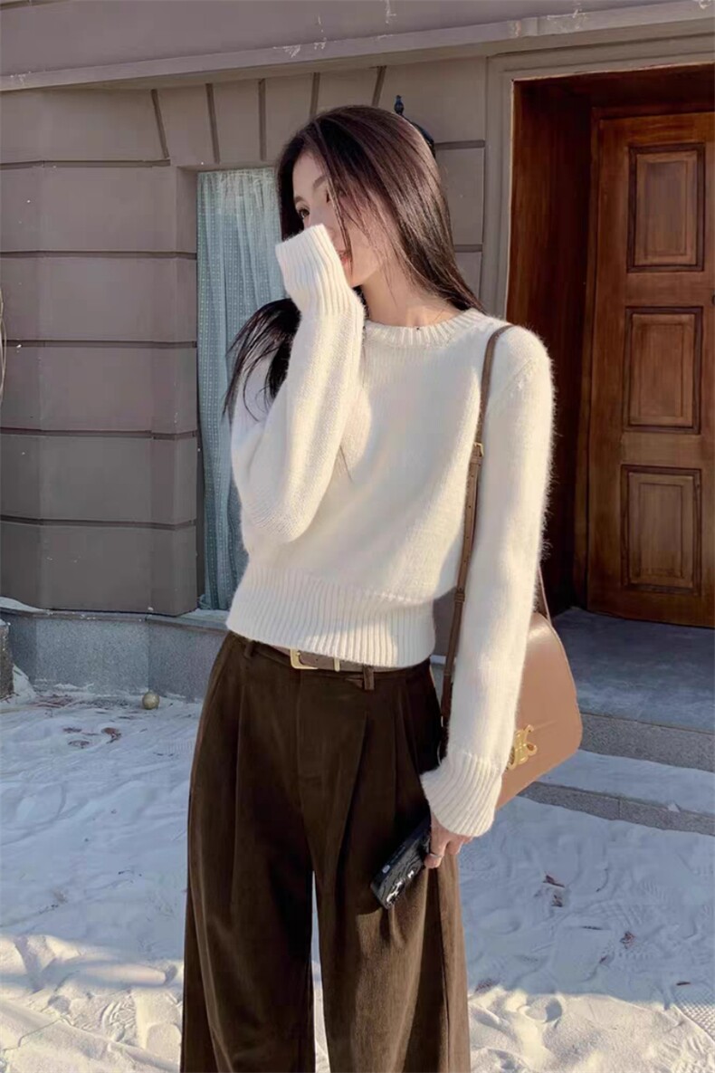 女士高腰打底圆领羊毛衫羊毛,女装羊毛衫,旭驰羊绒
