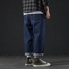 男秋季宽松直筒牛仔裤新款大码帅气休闲裤韩版潮流5063-N200P48，男装牛仔裤，星座304A-1