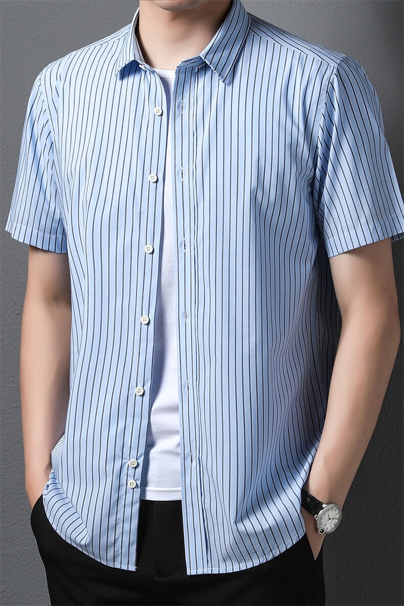 F-PD2211男式2023年夏季新款衬衫男短袖休闲衬衣P66,男装衬衫,电商B360