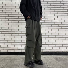 美式冲锋裤男款秋季户外潮牌机能宽松休闲抽绳束脚降落伞兵登山裤，男装休闲裤，星座1013