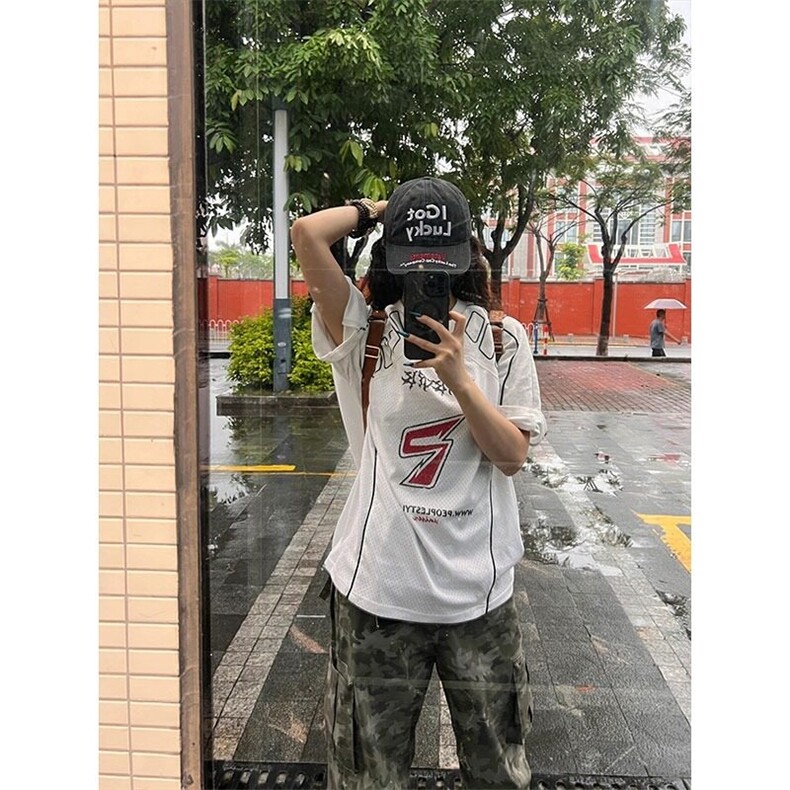 速干球衣风t恤网眼透气短袖男款夏季美式复古赛车骑行服TX47,男装T恤,星座1116A（原606A-3）