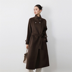 新款双面呢大衣羊毛大衣女中长款经典赫本风秋冬新款毛呢外套，女装双面呢大衣，贝源羊绒