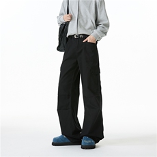 2025秋季潮流美式褶皱侧边口袋休闲工装裤B315-K25334-特p48控88，男装休闲裤，电商B315