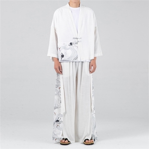 夏大码汉服改良风开衫阔腿裤套装情侣古风仙气潮 TZ72/P145图片
