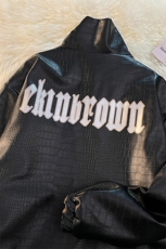 1港风鳄鱼纹皮衣男大码皮衣女外套女中性风外套男JK7810P90控128，男装皮衣，星座226-2