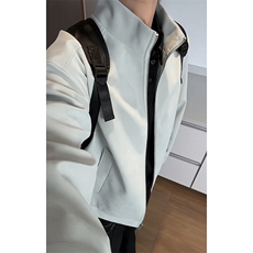 特批P80无差价秋季cleanfitPU皮扎染飞行大码夹克皮衣外套男J5230，男装夹克，电商A001-1