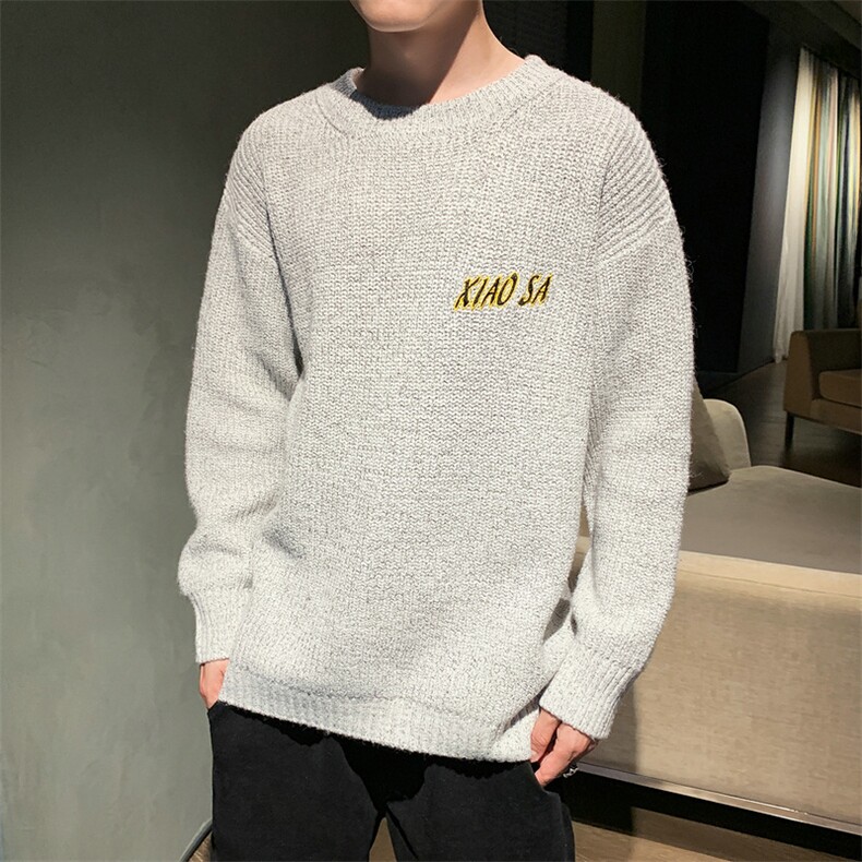 圆领针织衫韩版宽松毛衣套头外套秋冬新款DS510T,男装针织衫/毛衣,电商A102