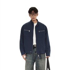 26春装高品质老钱风立领夹克外套男女美式潮牌拉链工装风宽松上衣，男装夹克，电商A486